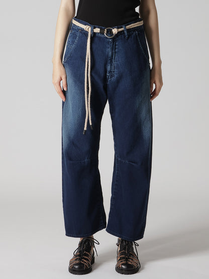 8OZ SPOTTED DENIM WIDE PANTS WITH GUSSET