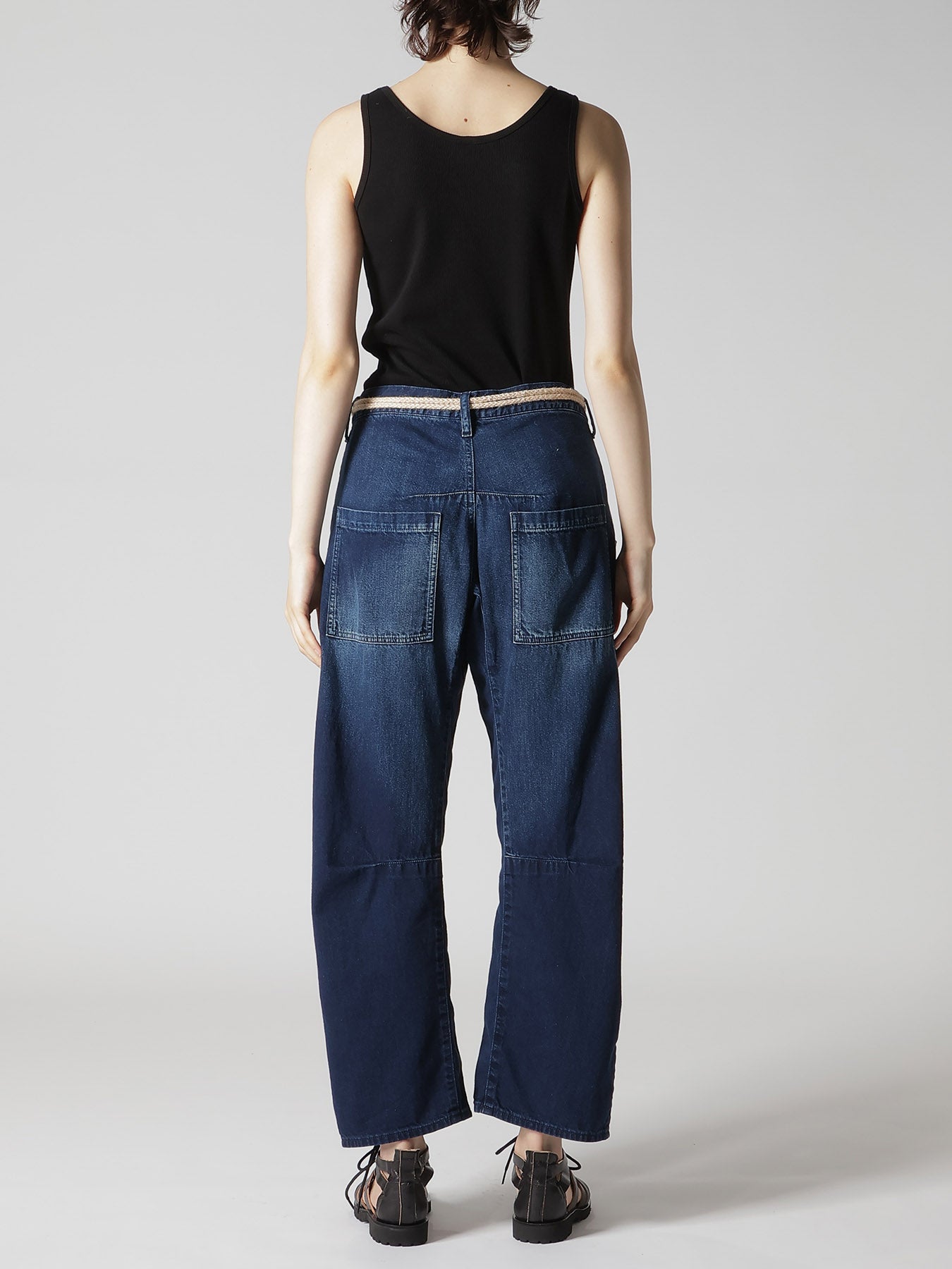 8OZ SPOTTED DENIM WIDE PANTS WITH GUSSET – THE SHOP YOHJI YAMAMOTO