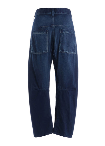 8OZ SPOTTED DENIM WIDE PANTS WITH GUSSET
