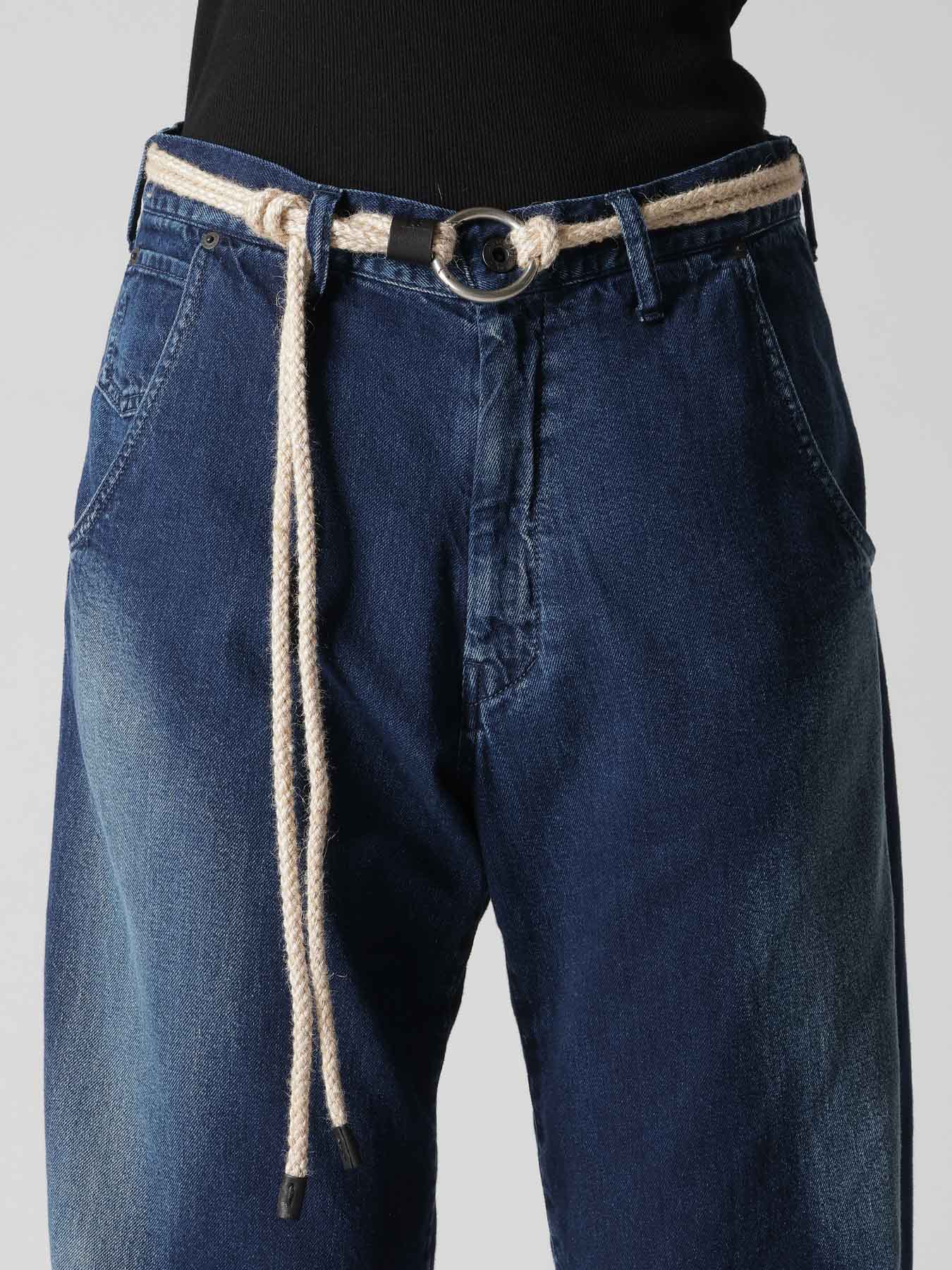 8OZ SPOTTED DENIM WIDE PANTS WITH GUSSET