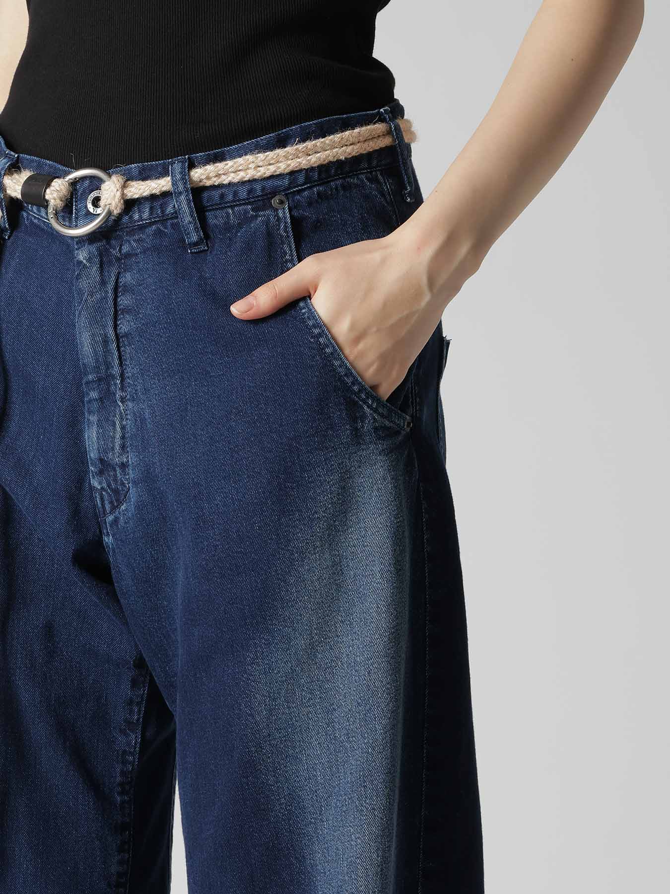 8OZ SPOTTED DENIM WIDE PANTS WITH GUSSET – THE SHOP YOHJI YAMAMOTO
