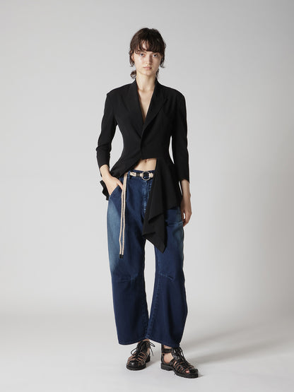 8OZ SPOTTED DENIM WIDE PANTS WITH GUSSET