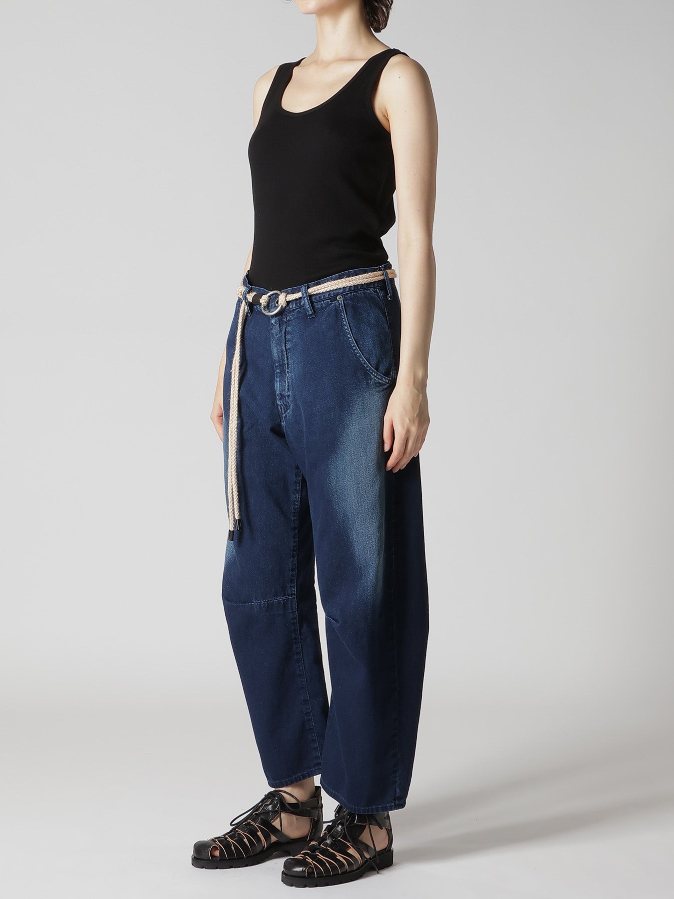 8OZ SPOTTED DENIM WIDE PANTS WITH GUSSET – THE SHOP YOHJI YAMAMOTO