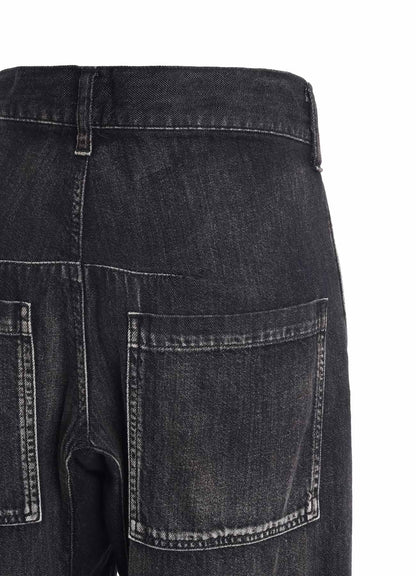 8OZ SPOTTED DENIM WIDE PANTS WITH GUSSET