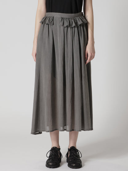 CUPRO/COTTON GARMENT DYED GATHER SKIRT