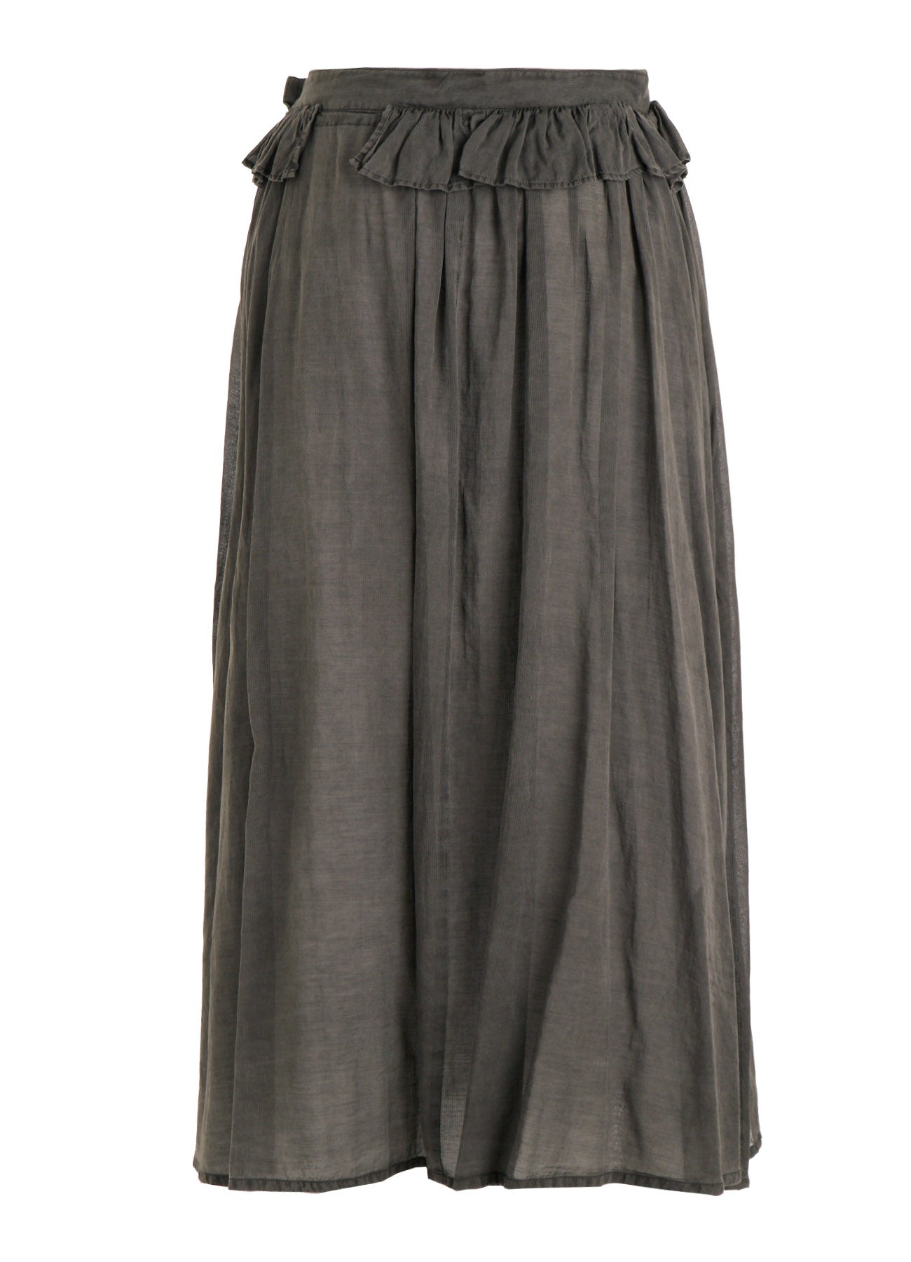 CUPRO/COTTON GARMENT DYED GATHER SKIRT