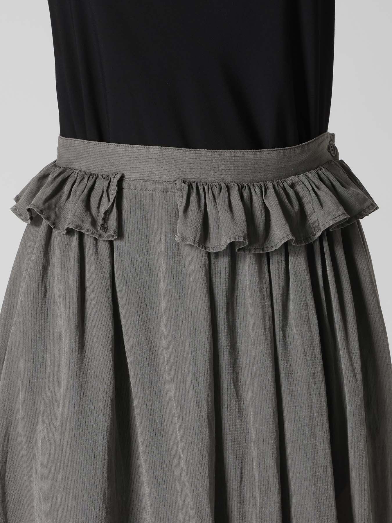 CUPRO/COTTON GARMENT DYED GATHER SKIRT