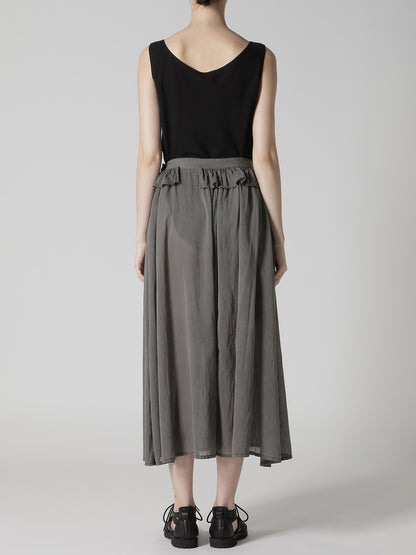 CUPRO/COTTON GARMENT DYED GATHER SKIRT