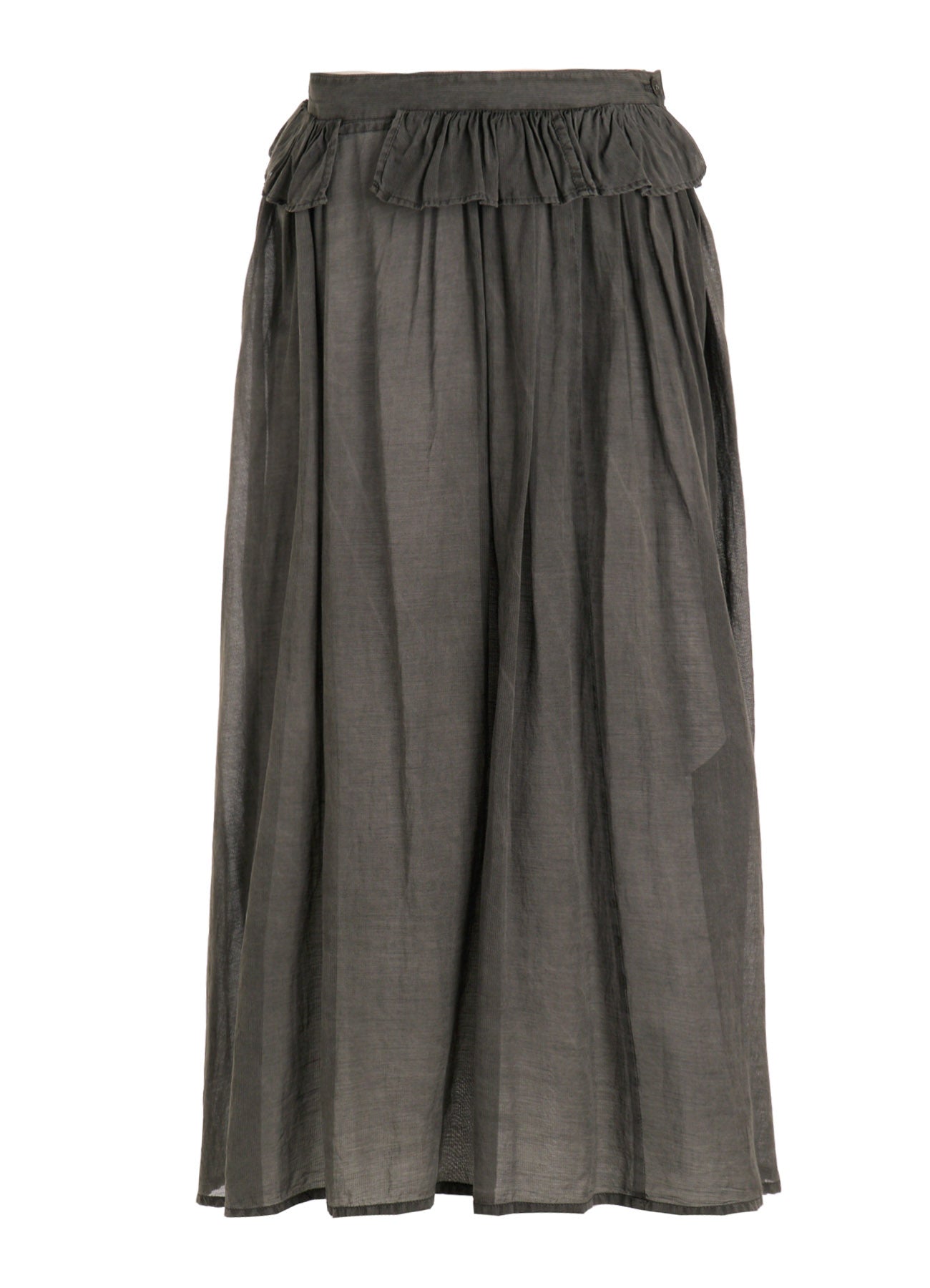 CUPRO/COTTON GARMENT DYED GATHER SKIRT