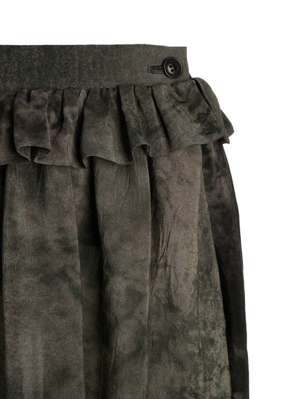 LEOPARD CUPRO GATHER SKIRT