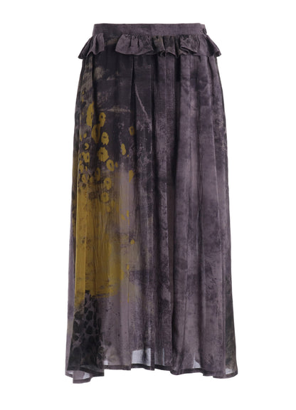 LEOPARD CUPRO GATHER SKIRT