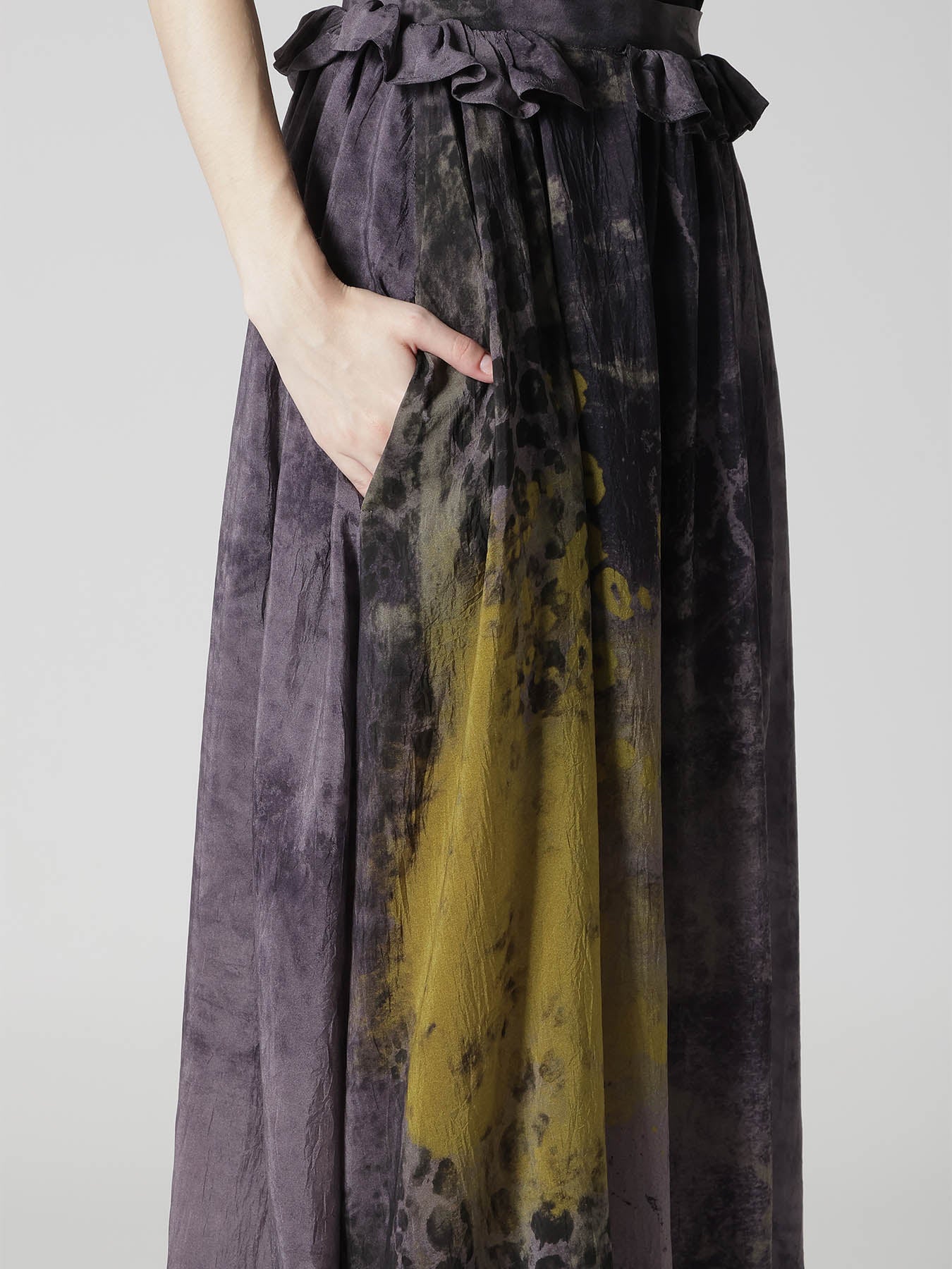 LEOPARD CUPRO GATHER SKIRT