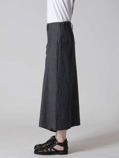 HERRINGBONE DENIM RIGHT SIDE GATHER SKIRT