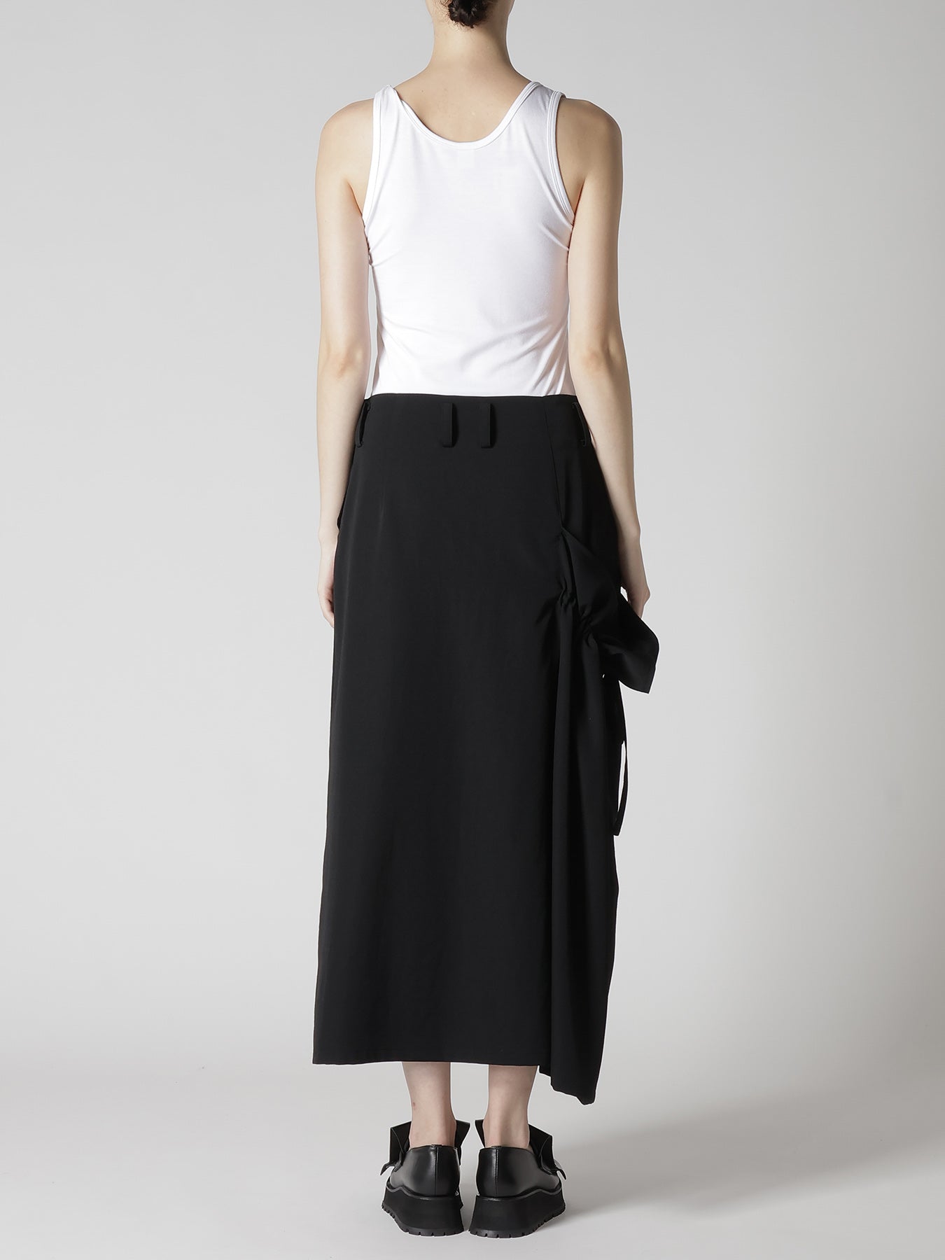 WOOL GABARDINE SIDE GATHERED SKIRT – THE SHOP YOHJI YAMAMOTO