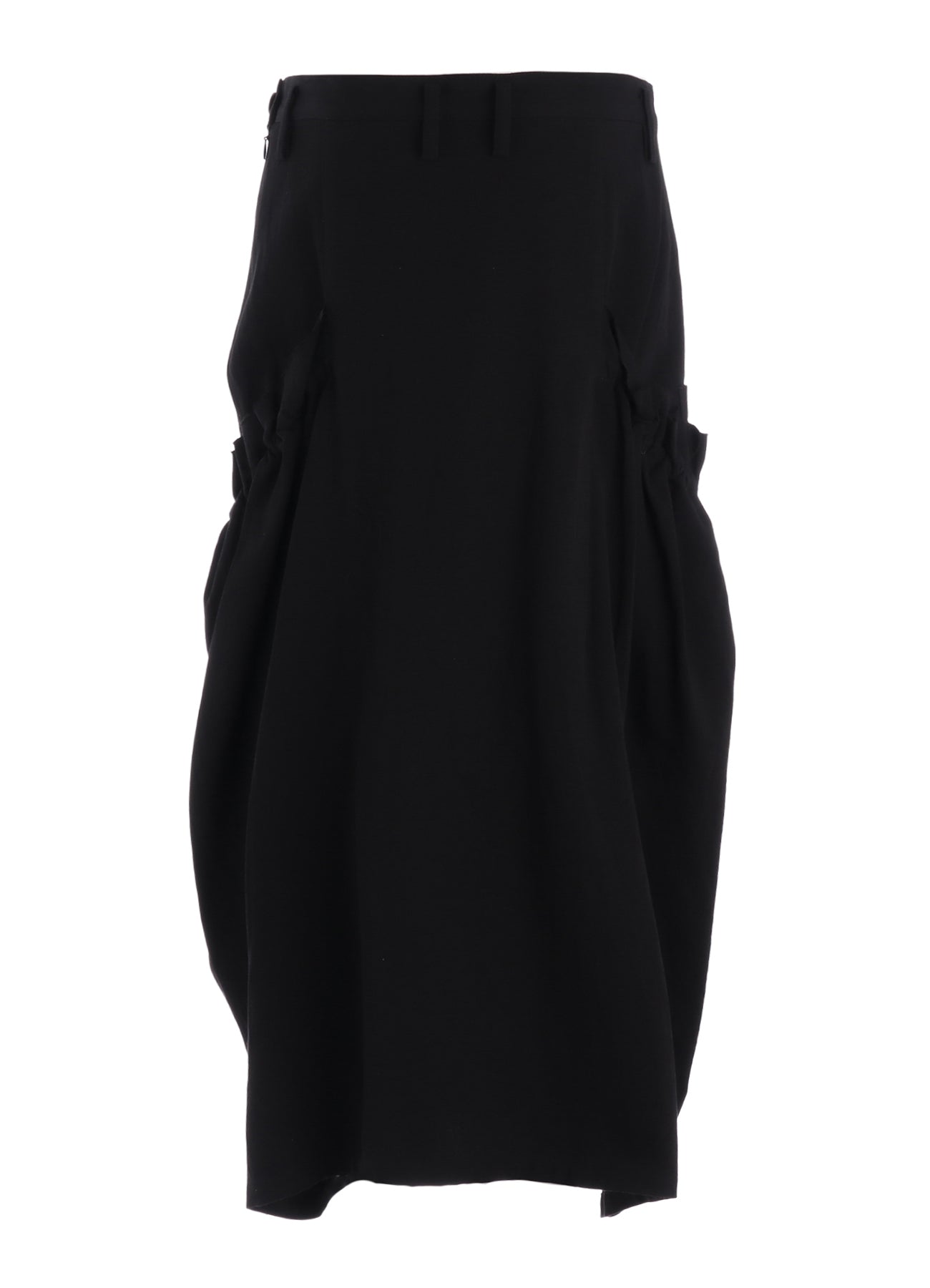 COTTON FLAX GABARDINE GATHER CLOTH SKIRT