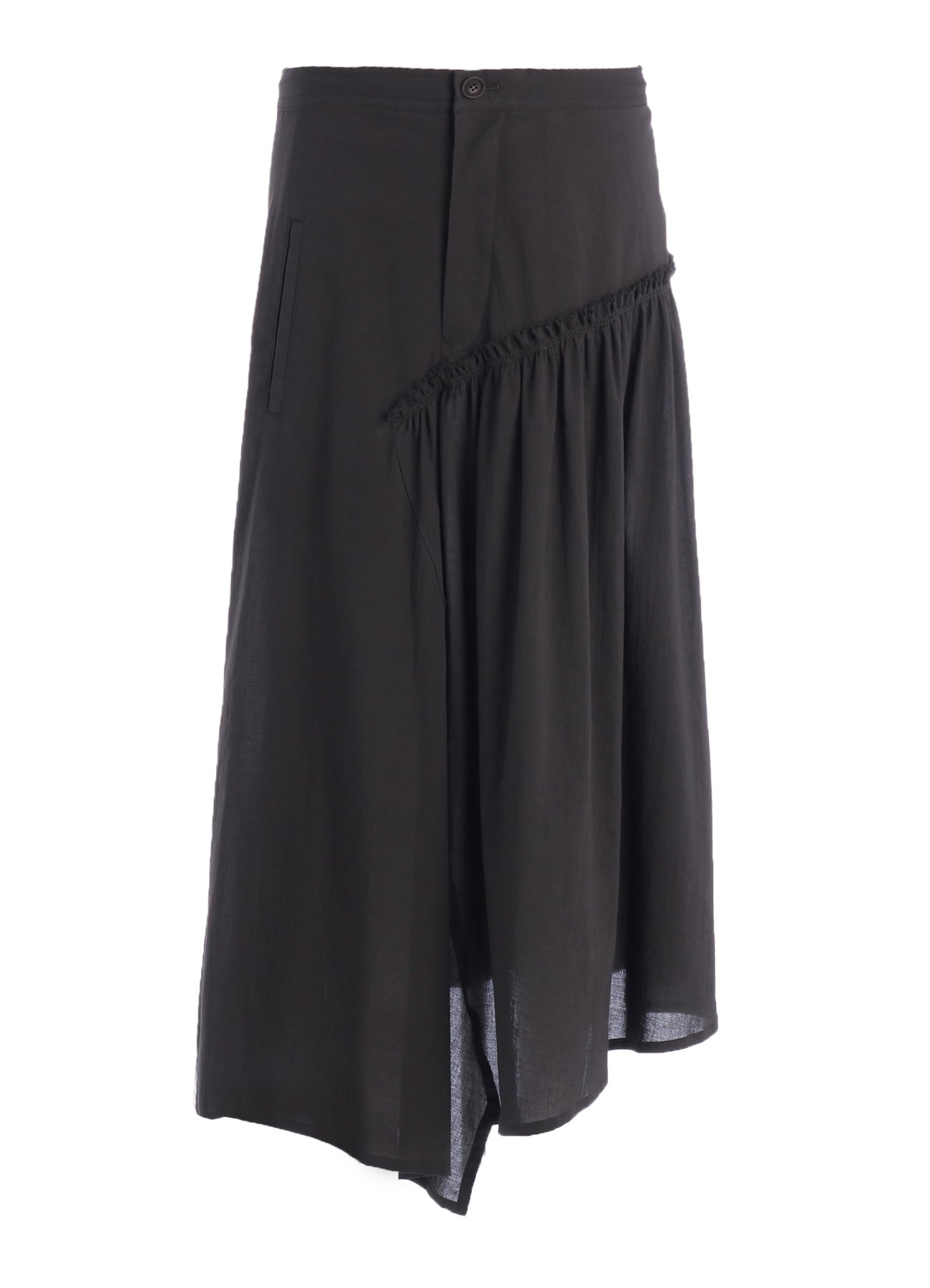 COTTON VOILE VIYELLA GATHERED SKIRT – THE SHOP YOHJI YAMAMOTO