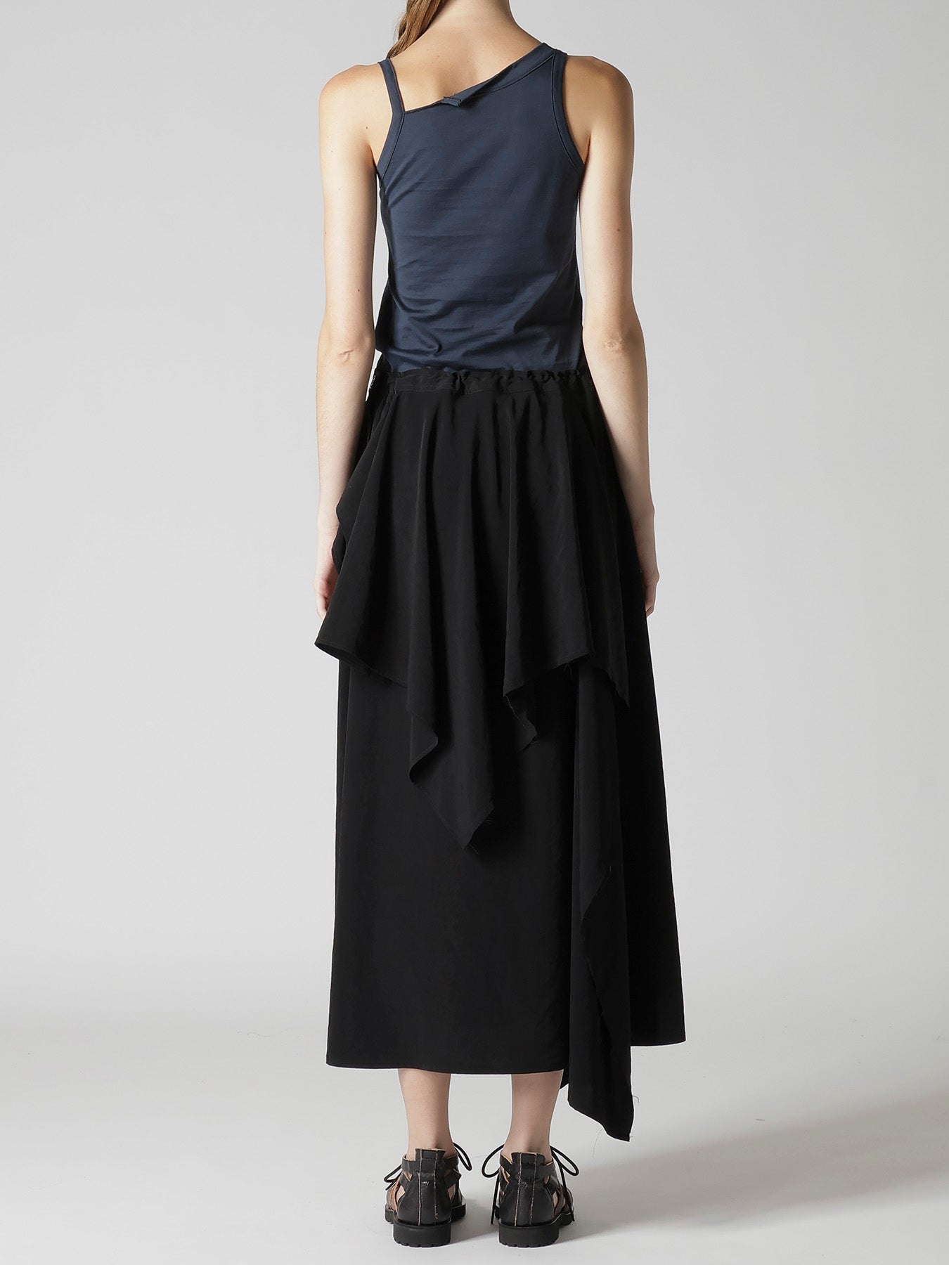 TA/PE CREPE DE CHINE DRAPE SKIRT