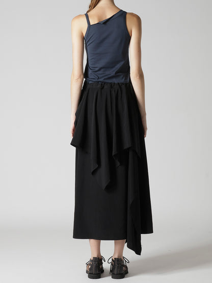 TA/PE CREPE DE CHINE DRAPE SKIRT