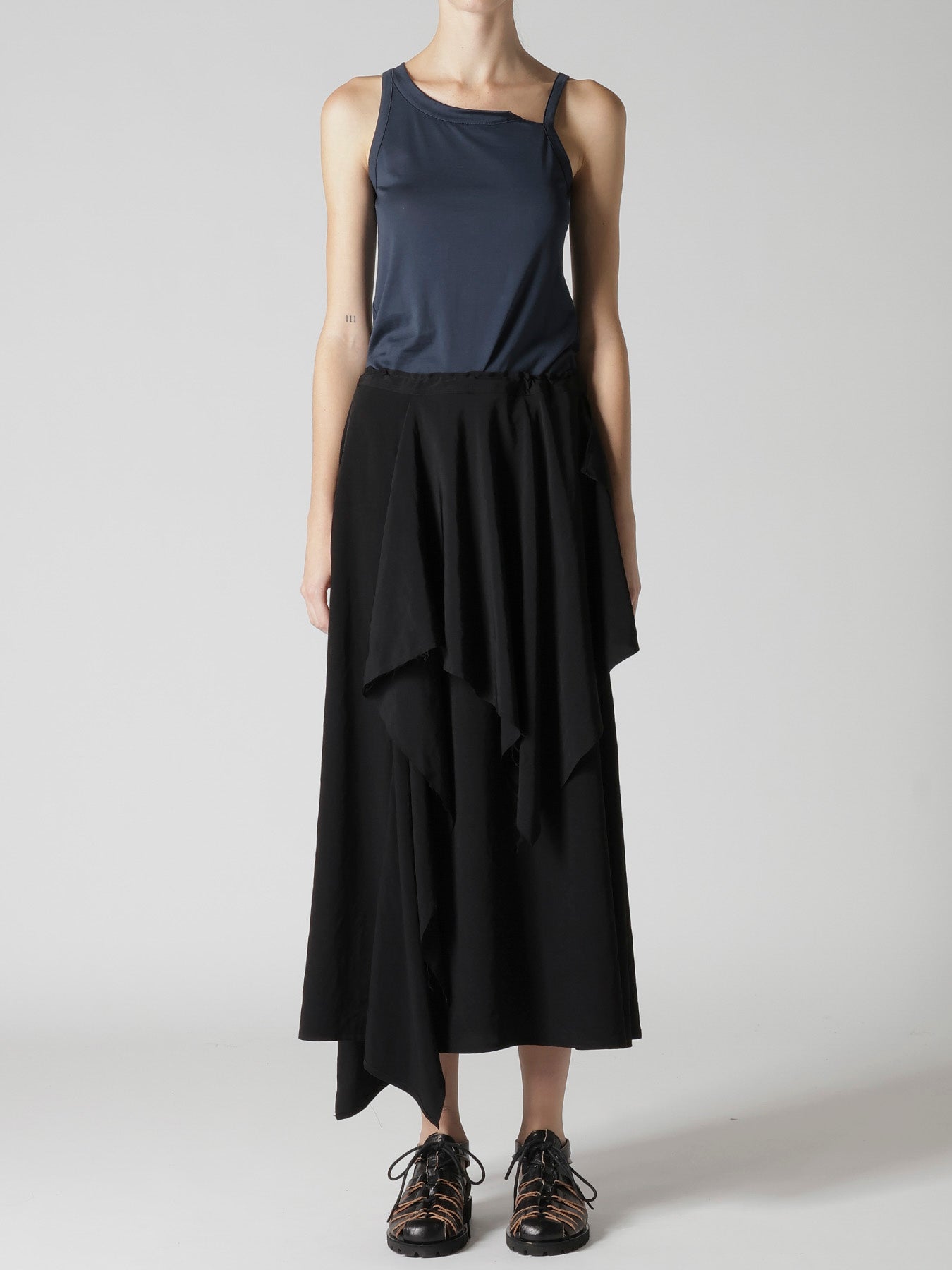 TA/PE CREPE DE CHINE DRAPE SKIRT – THE SHOP YOHJI YAMAMOTO