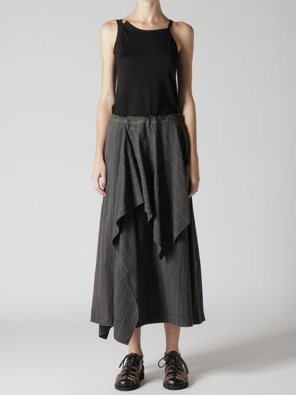 COTTON PLAID DRAPE SKIRT