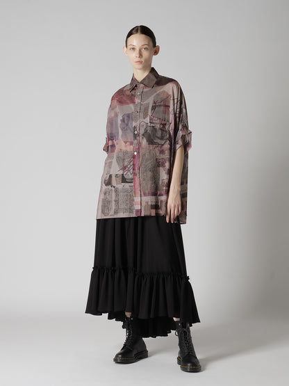 TA/PE GEORGETTE TIERED GATHERED SKIRT