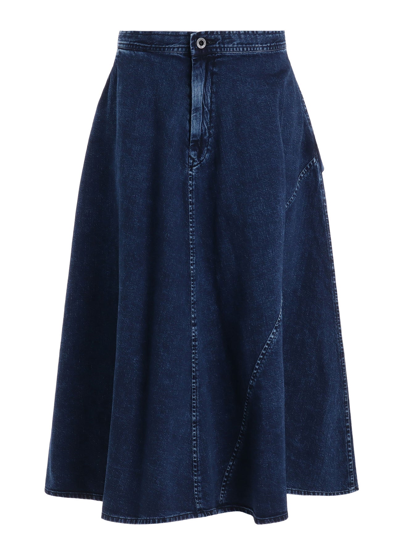 8OZ DENIM CHEMICAL WASH POCKET FLARE SKIRT