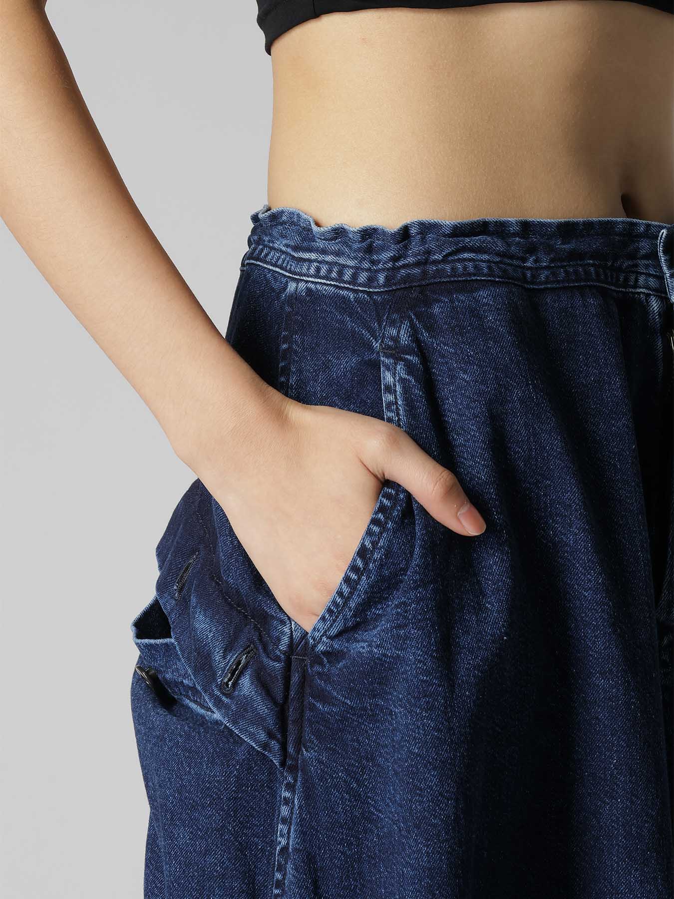 8OZ DENIM CHEMICAL WASH POCKET FLARE SKIRT – THE SHOP YOHJI YAMAMOTO