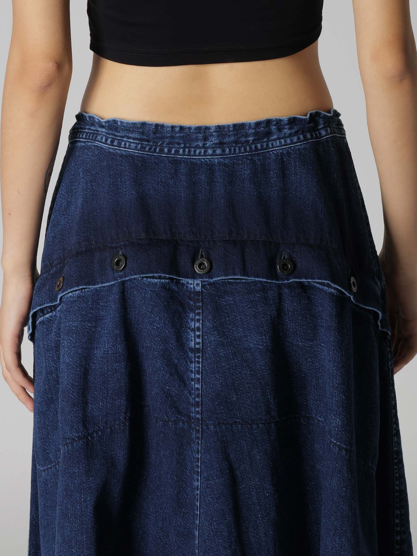 8OZ DENIM CHEMICAL WASH POCKET FLARE SKIRT – THE SHOP YOHJI YAMAMOTO