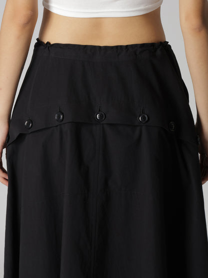 COTTON BROAD POCKET FLARE SKIRT