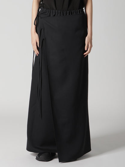 WOOL GABARDINE WRAP SKIRT