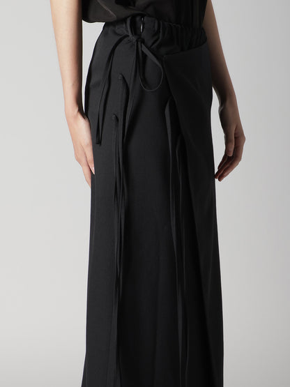 WOOL GABARDINE WRAP SKIRT