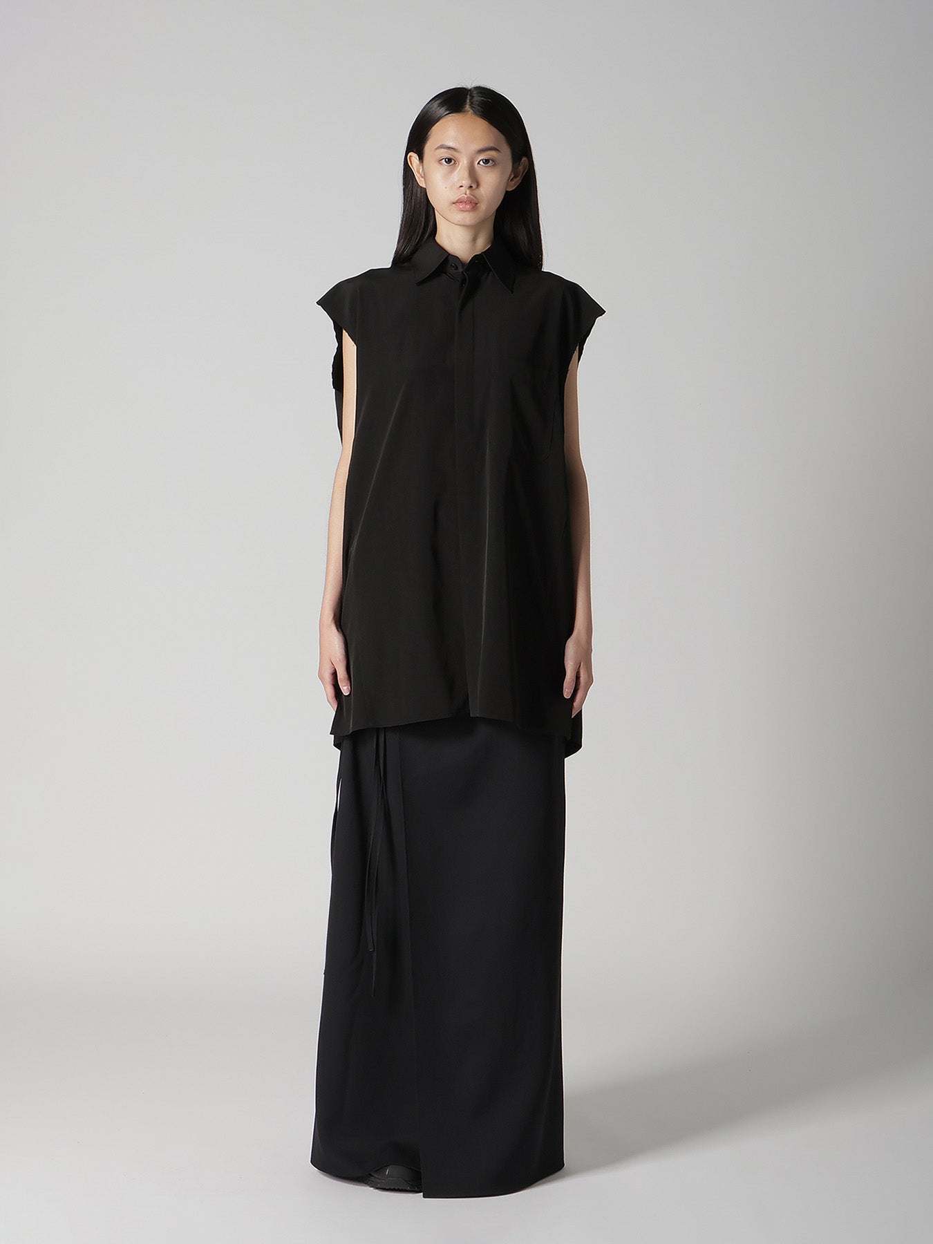 WOOL GABARDINE WRAP SKIRT