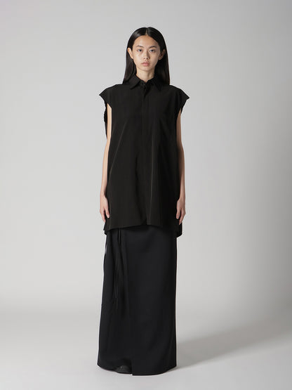 WOOL GABARDINE WRAP SKIRT