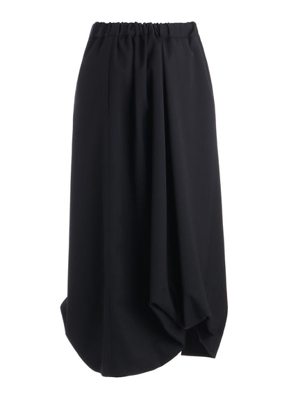 WOOL GABARDINE TUCK SKIRT