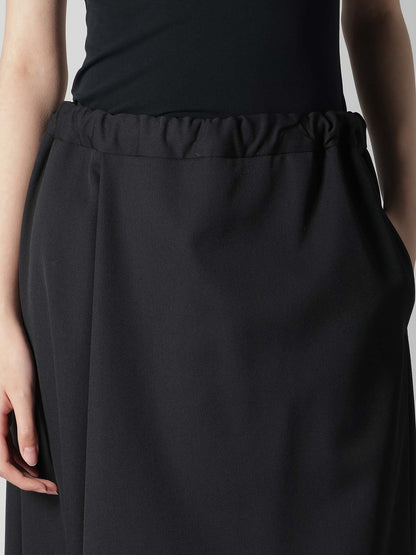 WOOL GABARDINE TUCK SKIRT