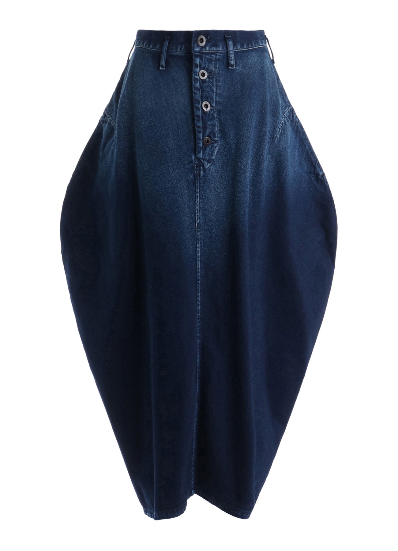 8OZ SPOTTED DENIM SIDE DRAPE SKIRT – THE SHOP YOHJI YAMAMOTO