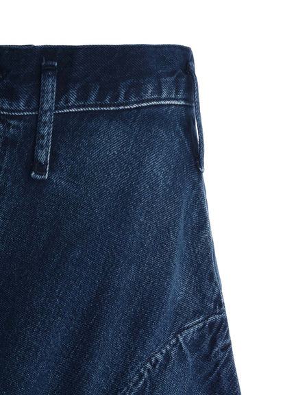 8OZ SPOTTED DENIM SIDE DRAPE SKIRT