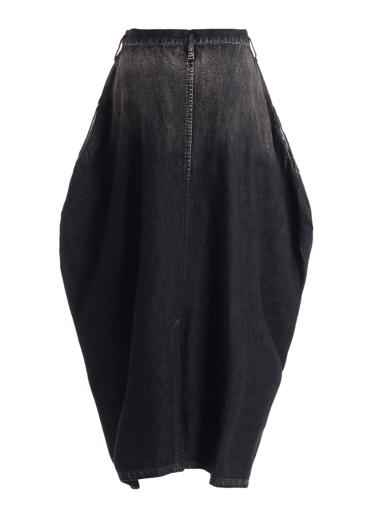 8OZ SPOTTED DENIM SIDE DRAPE SKIRT