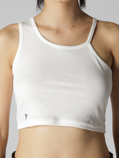 Y" EMBROIDERY CROPPED TEE