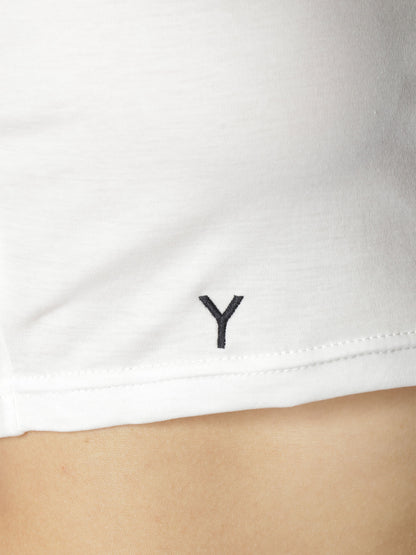 Y" EMBROIDERY CROPPED TEE