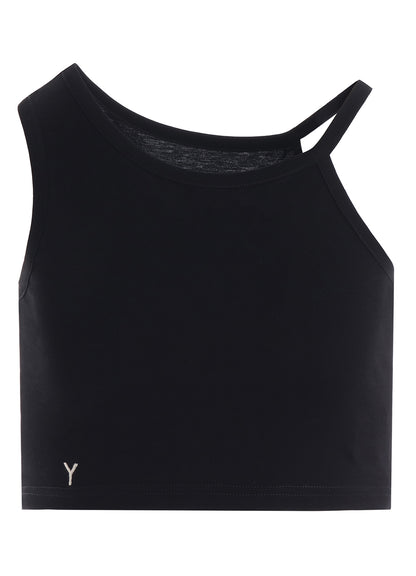 Y" EMBROIDERY CROPPED TEE