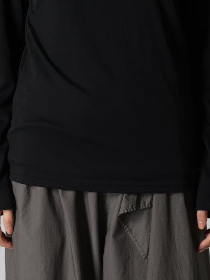 "Y" EMBROIDERY ROUND NECK LONSLEEVE TEE