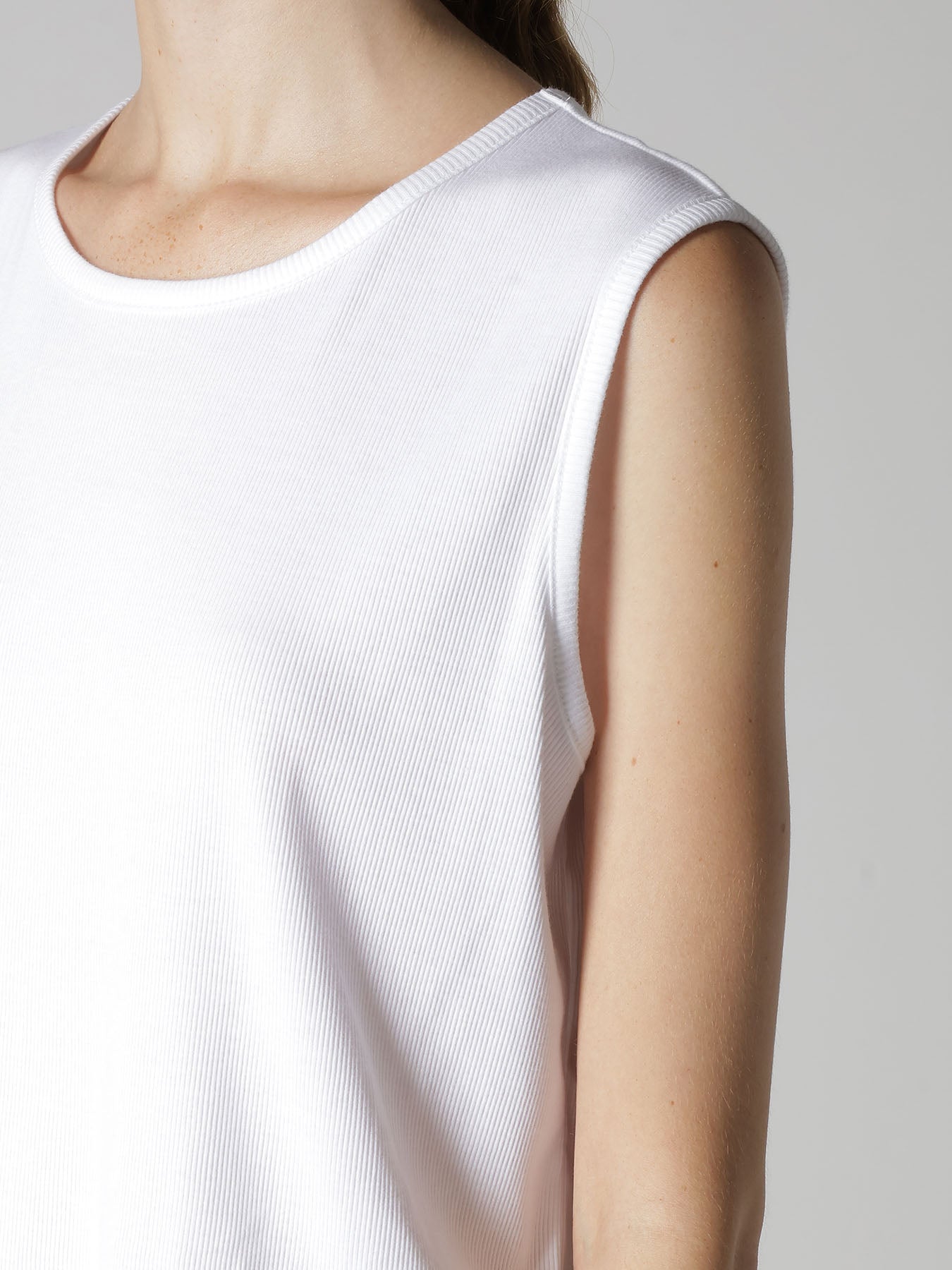 COTTON RIB OVERSIZED SLEEVELESS TEE