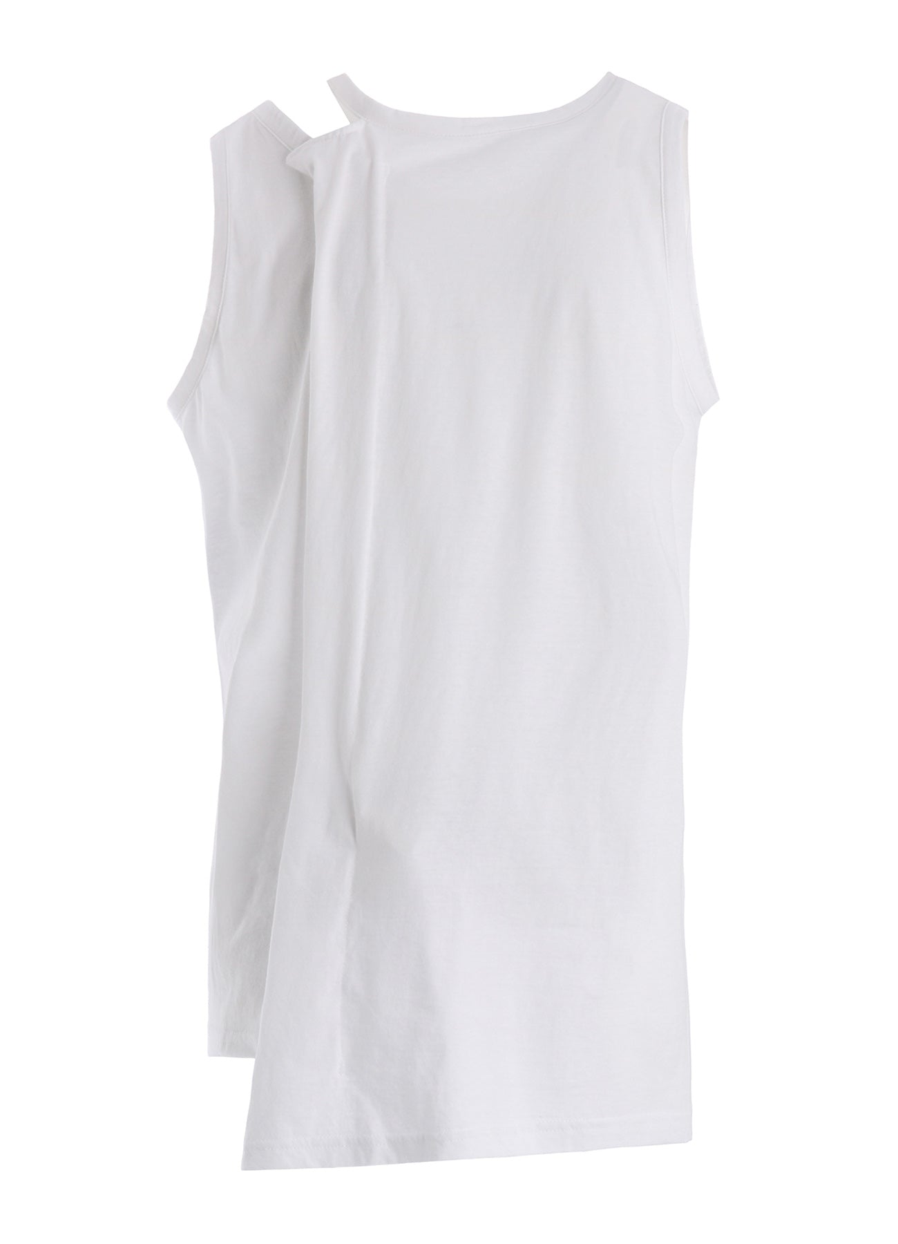 COTTON JERSEY ASYMMETRIC SLEEVLESS TEE