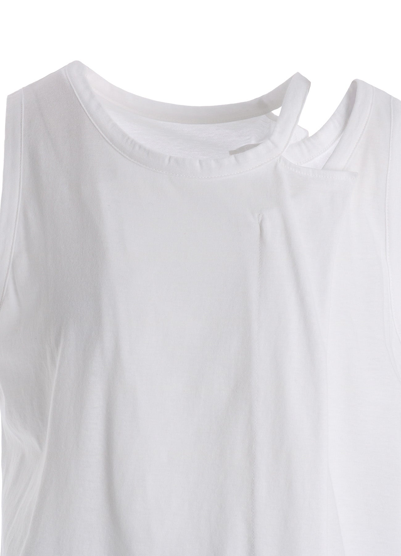 COTTON JERSEY ASYMMETRIC SLEEVLESS TEE
