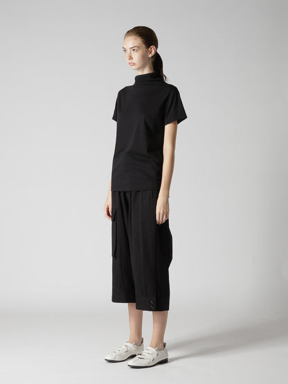 COTTON JERSEY OFFNECK SHORT SLEEVE TEE