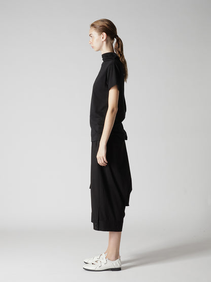 COTTON JERSEY OFFNECK SHORT SLEEVE TEE