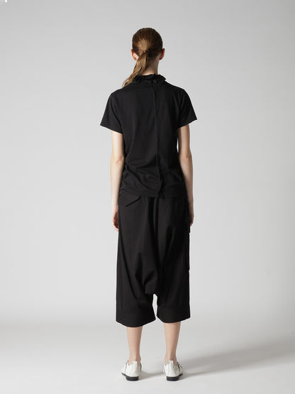 COTTON JERSEY OFFNECK SHORT SLEEVE TEE