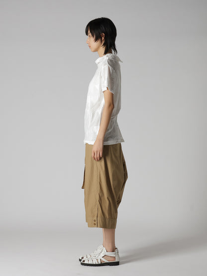 CRUSH JACQUARD OFFNECK SHORT SLEEVE TEE