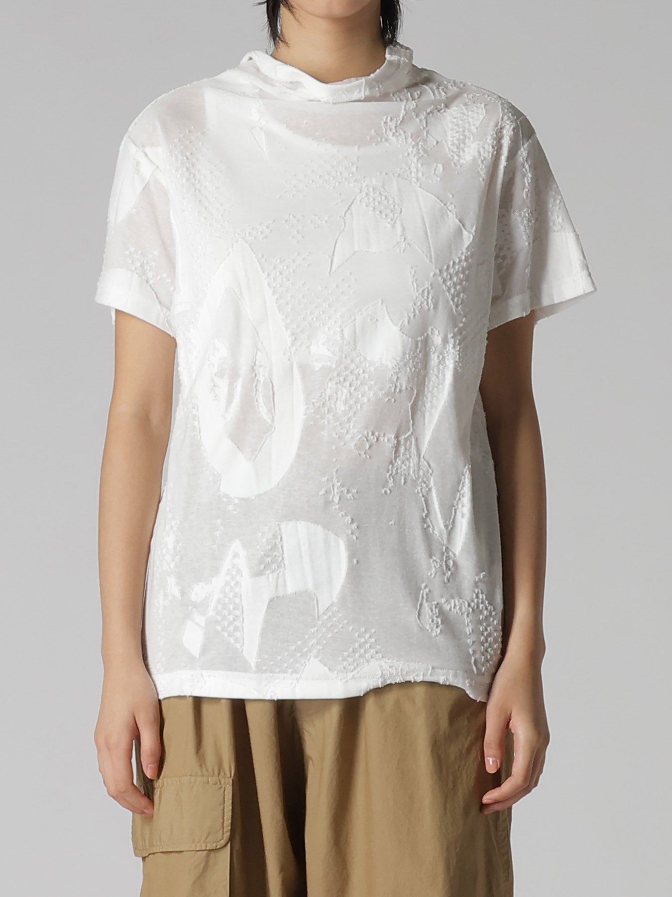 CRUSH JACQUARD OFFNECK SHORT SLEEVE TEE – THE SHOP YOHJI YAMAMOTO